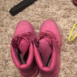 Pink timberland boots